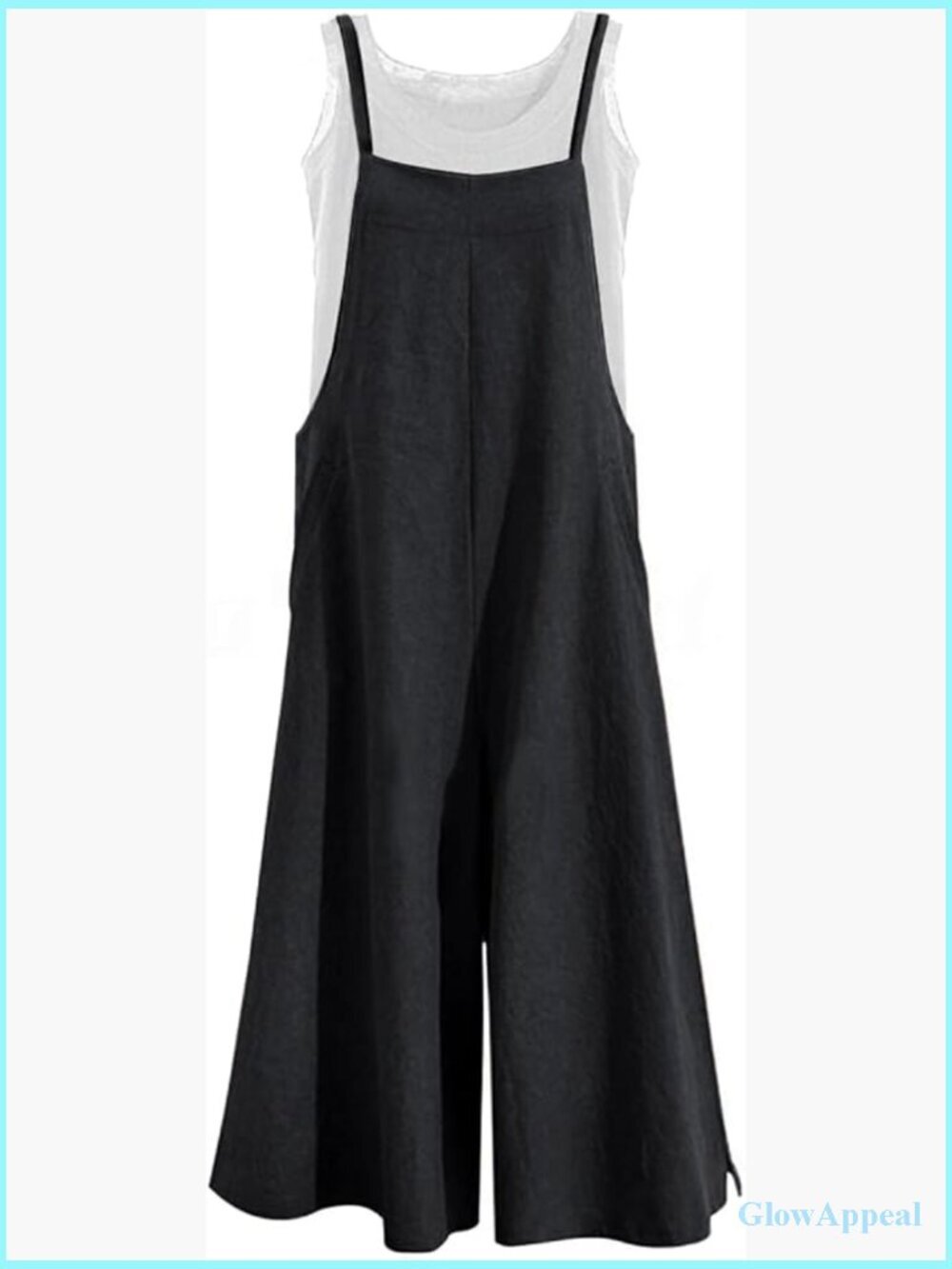 Women's Casual Loose Wide Leg Jumpsuit Overalls with Pockets